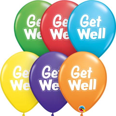 5 x Get Well Latex Balloons