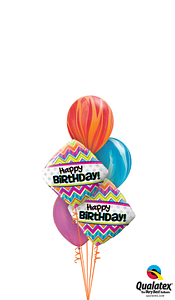 Happy Birthday Diamond Agate Balloon Bouquet