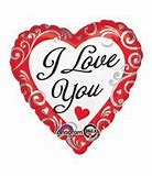 I Love You Silver Swirls Heart Foil Balloon