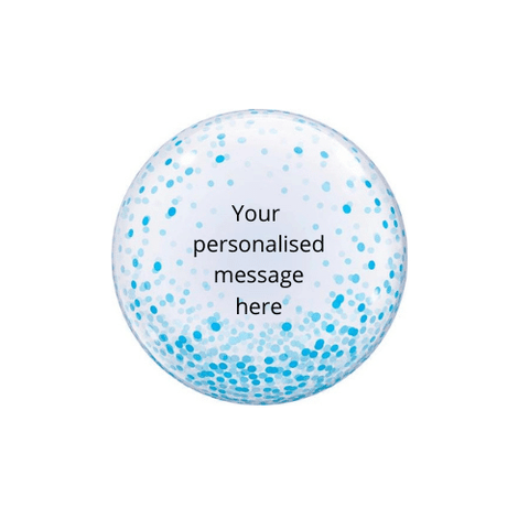 Personalised Blue Confetti Bubble Balloon