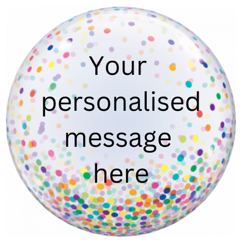 Personalised Rainbow Confetti Bubble Balloon