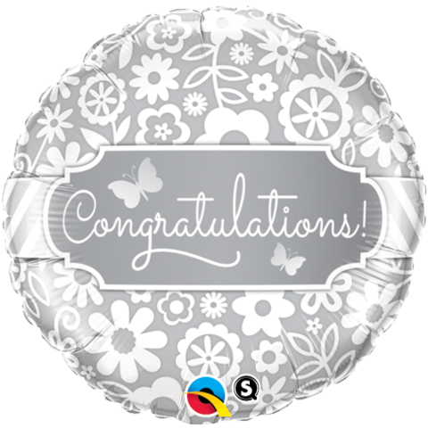 Silver Congratulations Foil Balloon