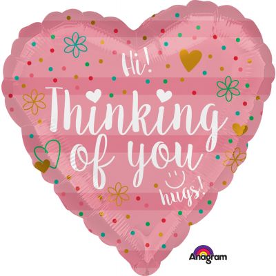 Thinking of You Pink Heart Foil Balloon